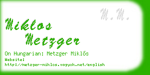 miklos metzger business card