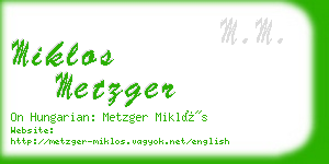 miklos metzger business card